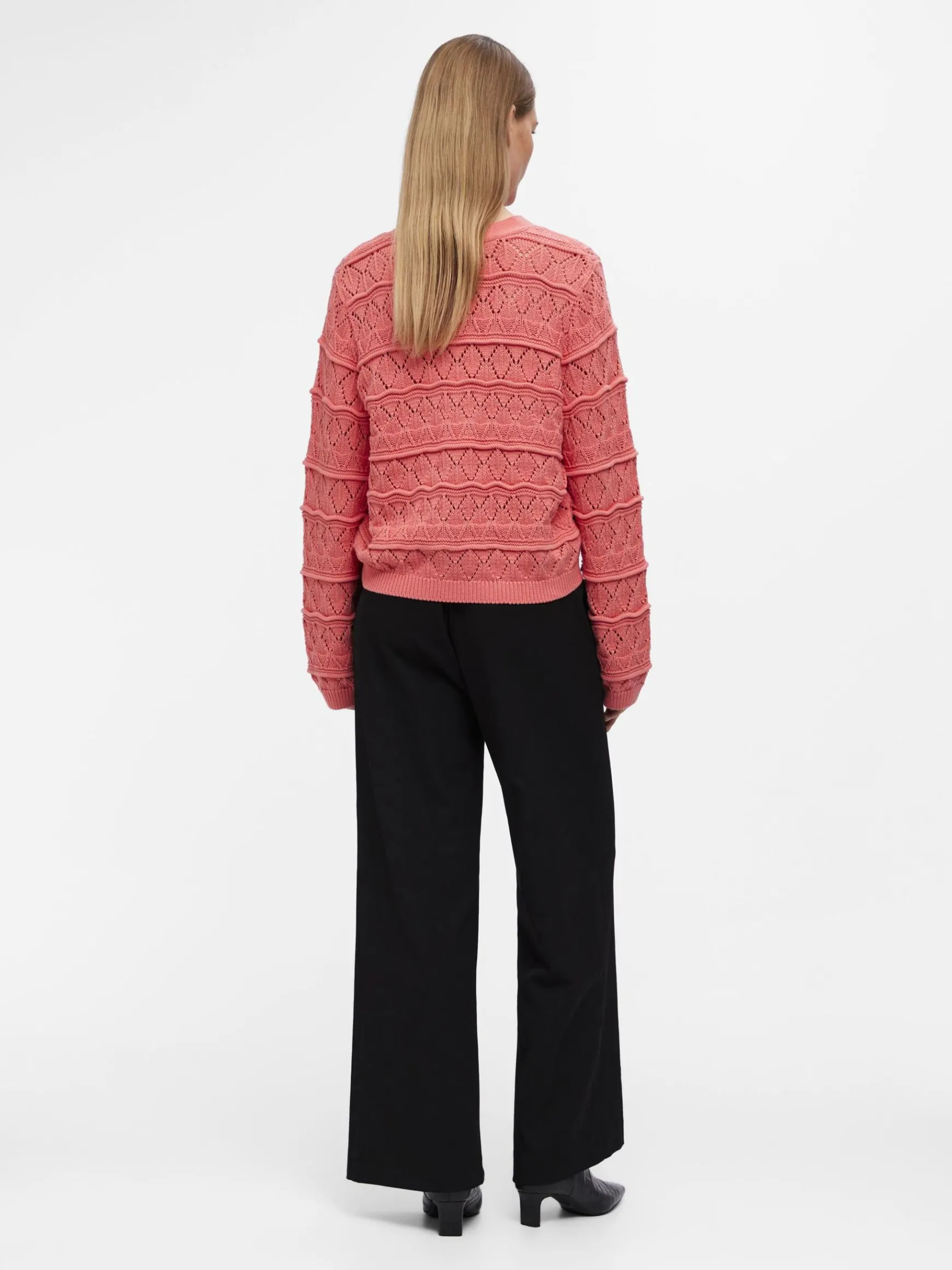 Dame OBJECT LANGÆRMET STRIKKET CARDIGAN