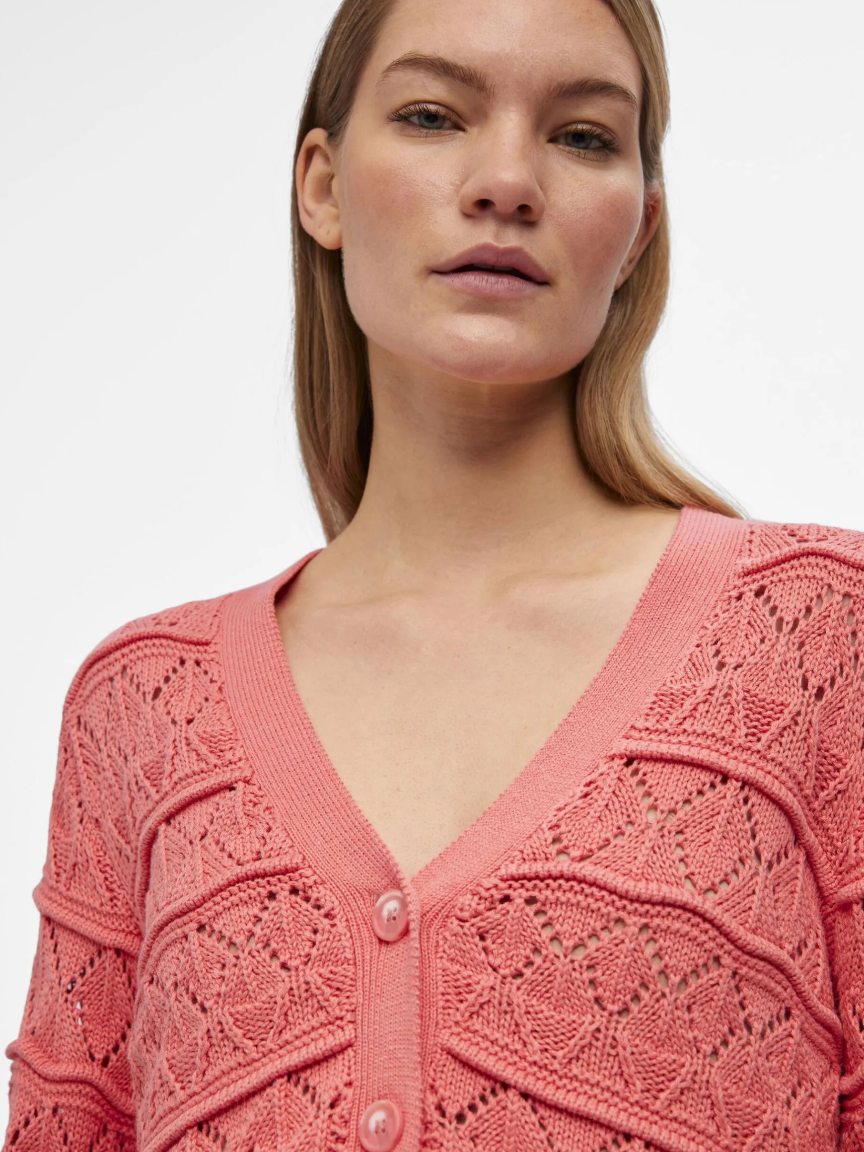 Dame OBJECT LANGÆRMET STRIKKET CARDIGAN