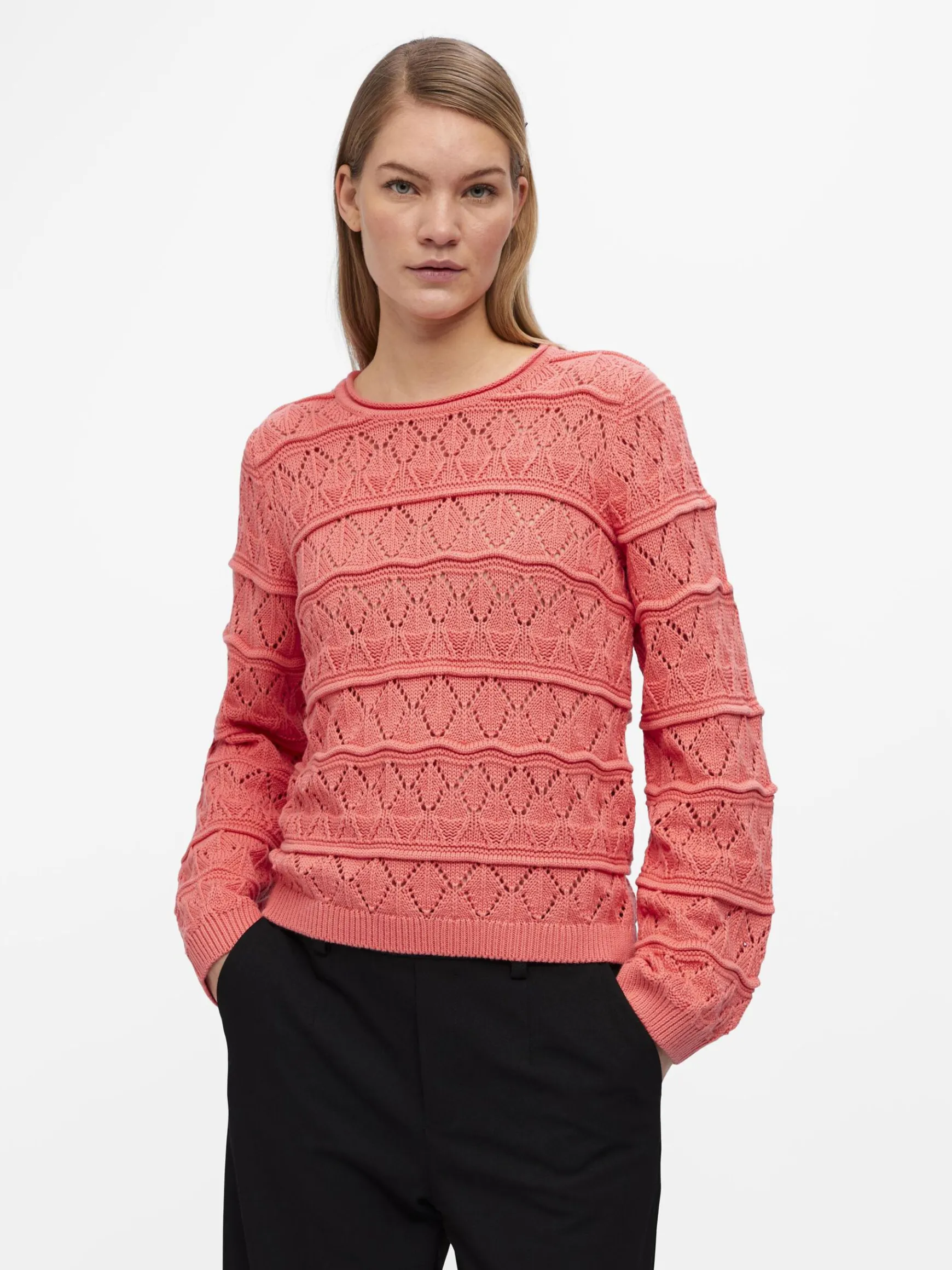 Dame OBJECT LANGÆRMET STRIKTRØJE