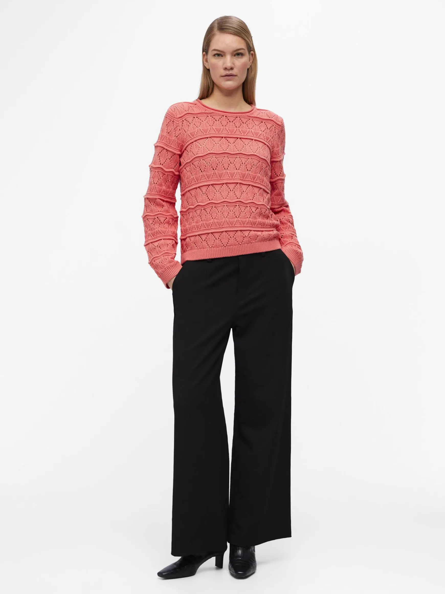 Dame OBJECT LANGÆRMET STRIKTRØJE