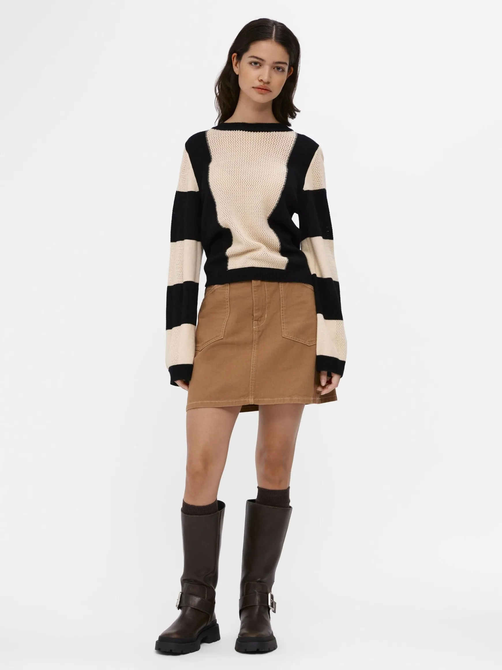 Dame OBJECT LANGÆRMET STRIKTRØJE