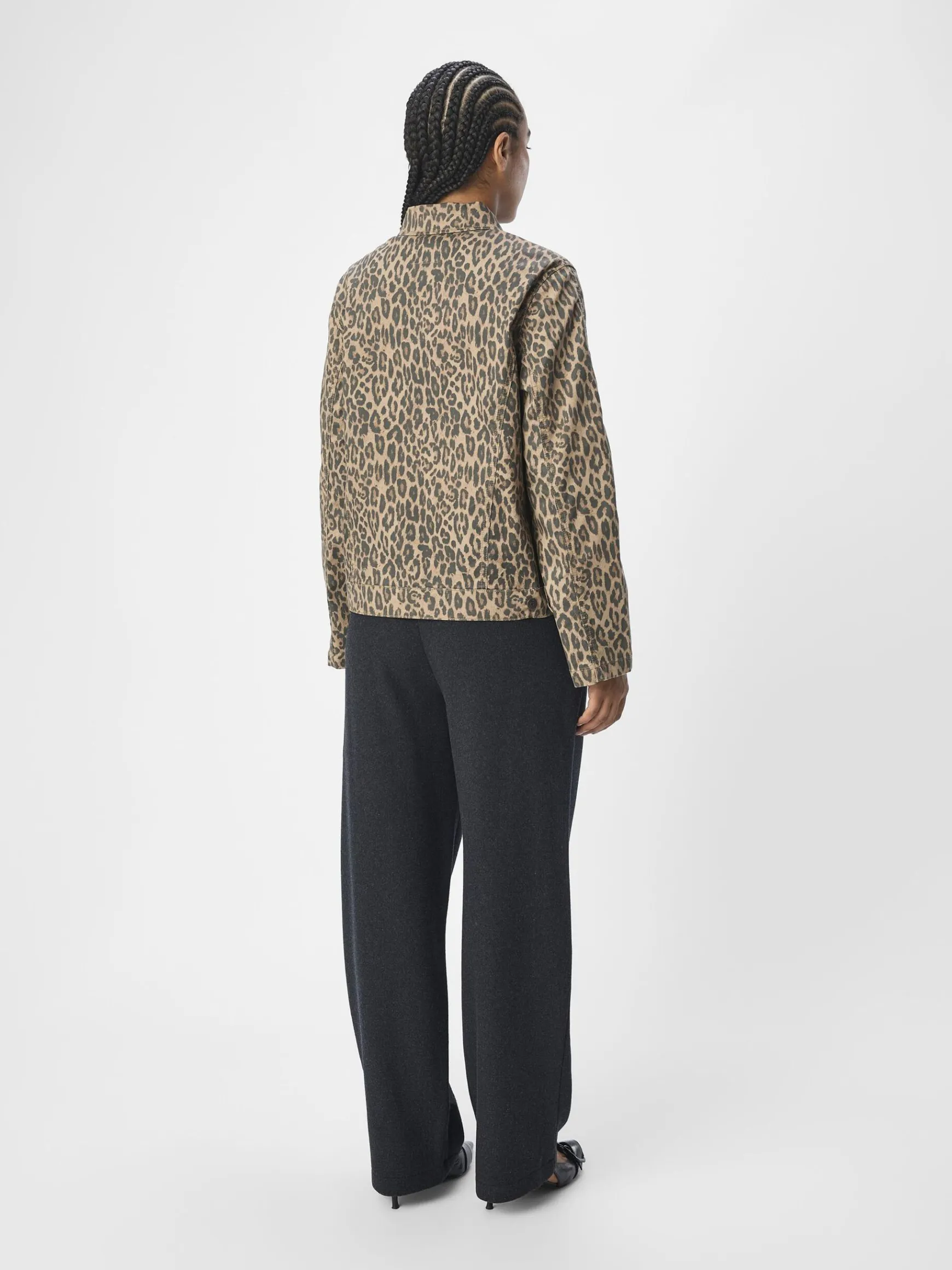 Dame OBJECT LEOPARDPRINT DENIMJAKKE