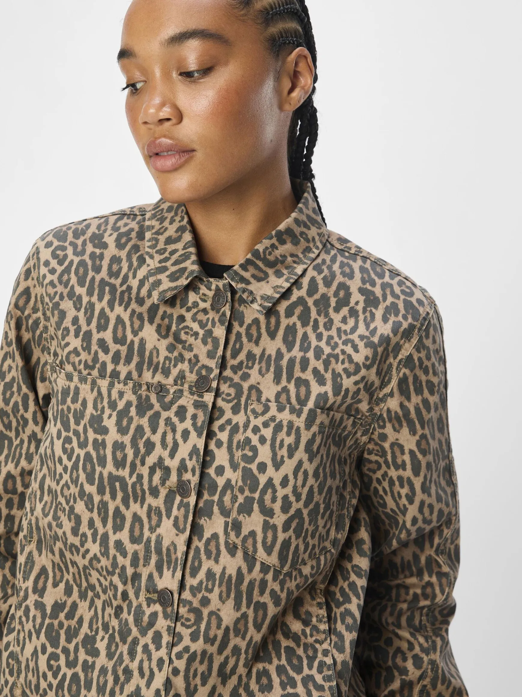 Dame OBJECT LEOPARDPRINT DENIMJAKKE