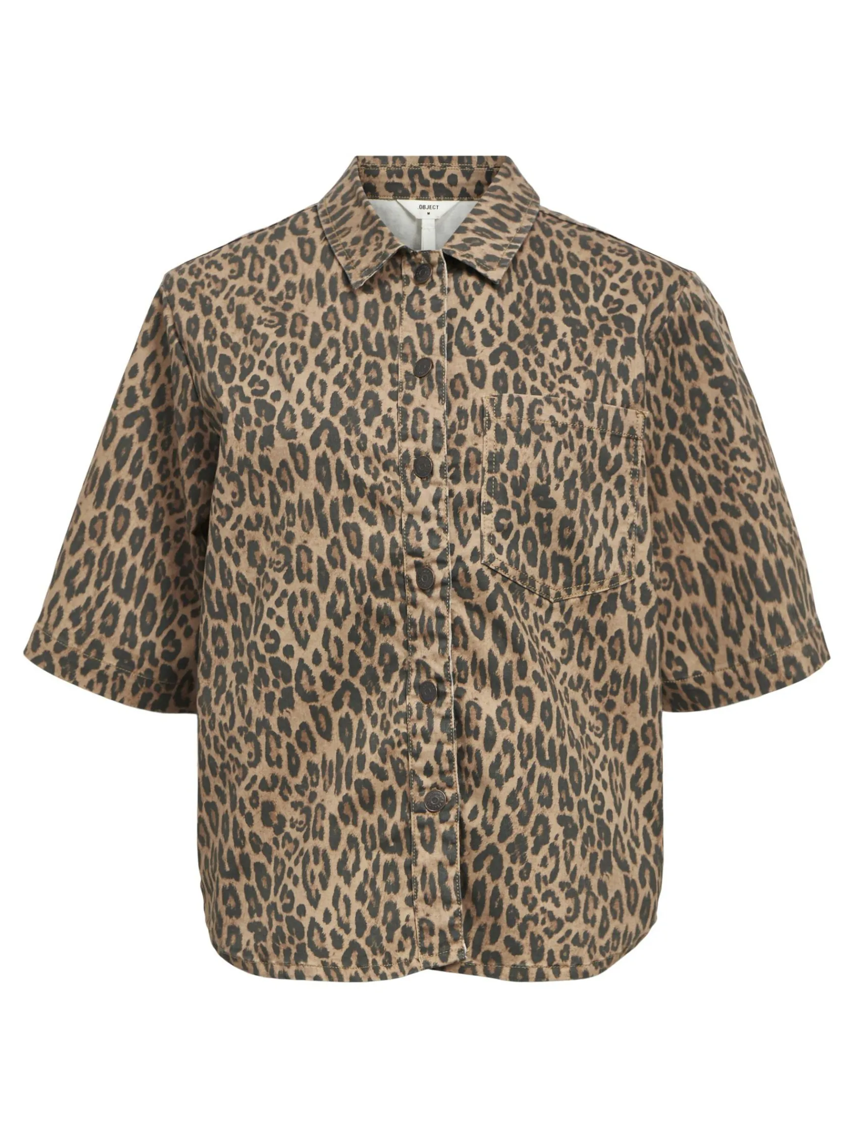 Dame OBJECT LEOPARDPRINT SKJORTE