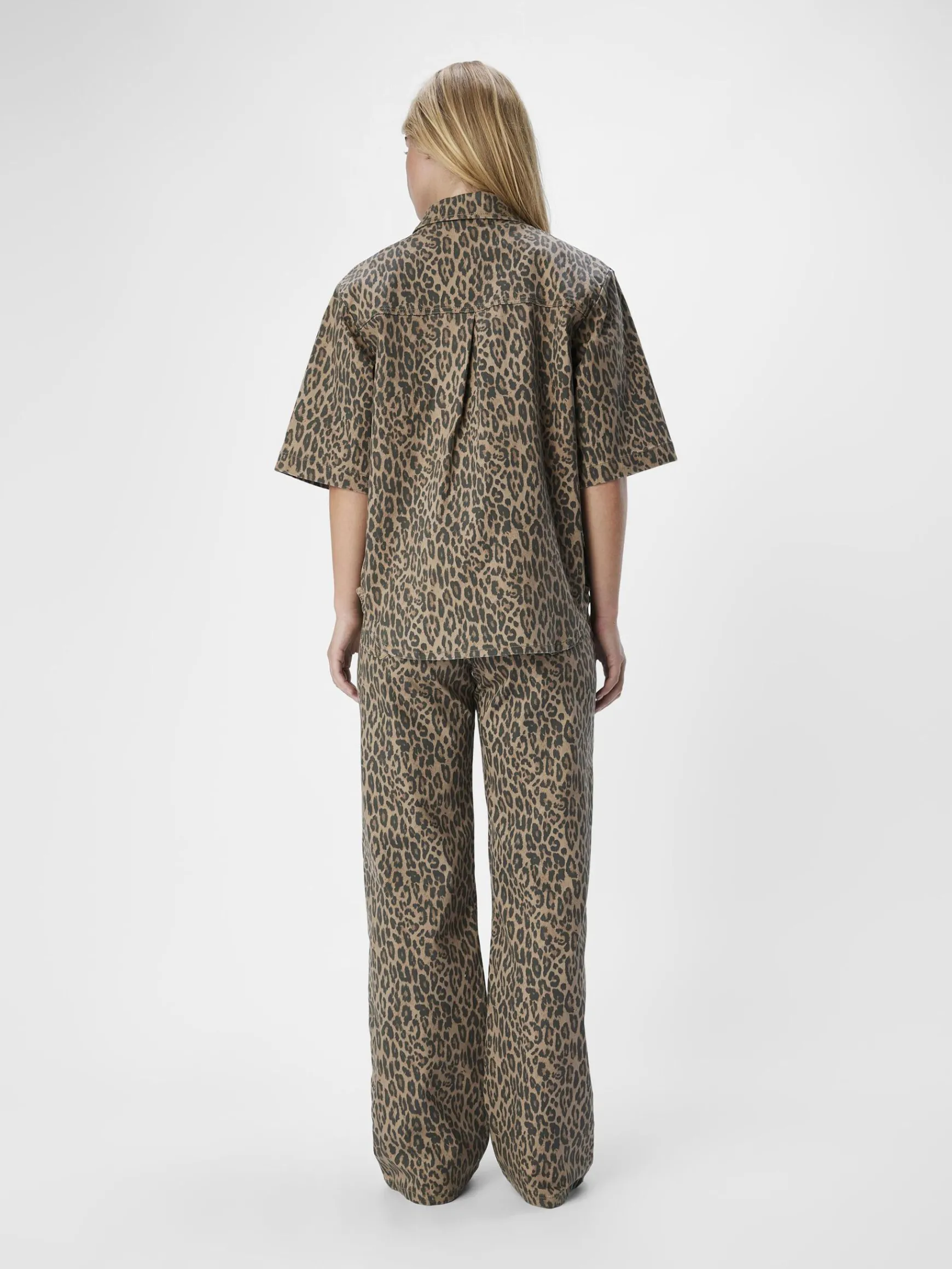 Dame OBJECT LEOPARDPRINT SKJORTE