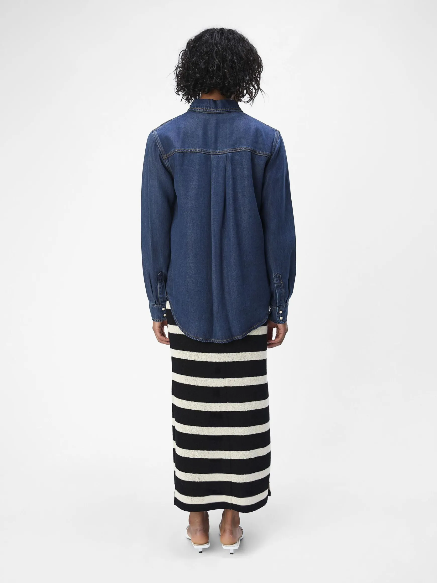 Dame OBJECT LØS DENIMSKJORTE