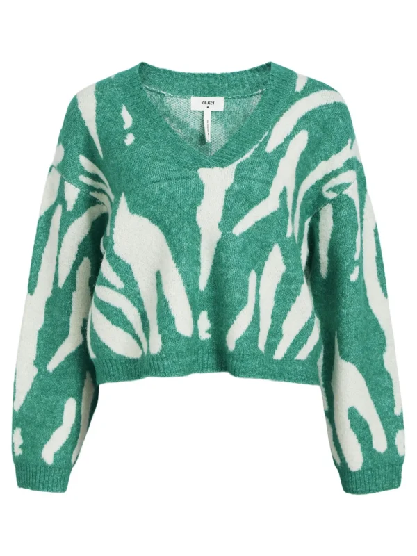 Dame OBJECT MØNSTRET STRIKTRØJE