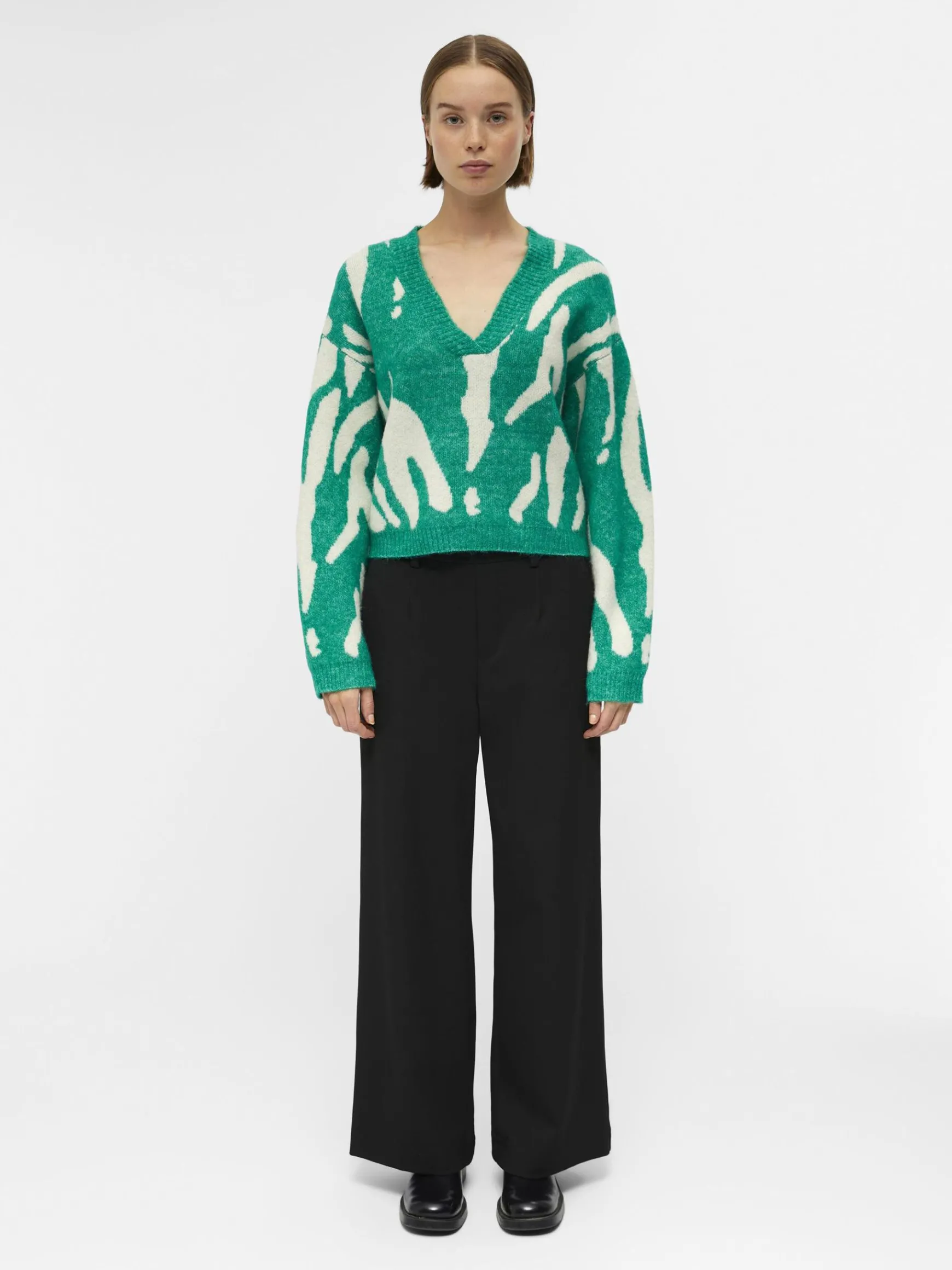 Dame OBJECT MØNSTRET STRIKTRØJE