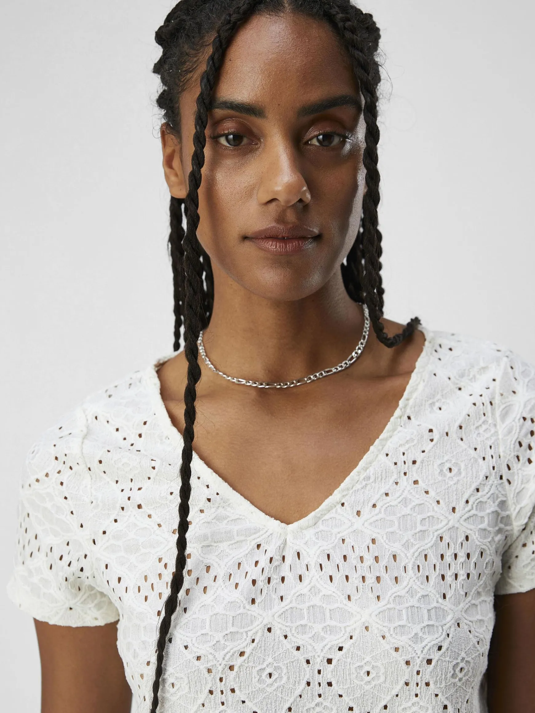 Dame OBJECT OBJFEODORA BLUSE MED V-HALS