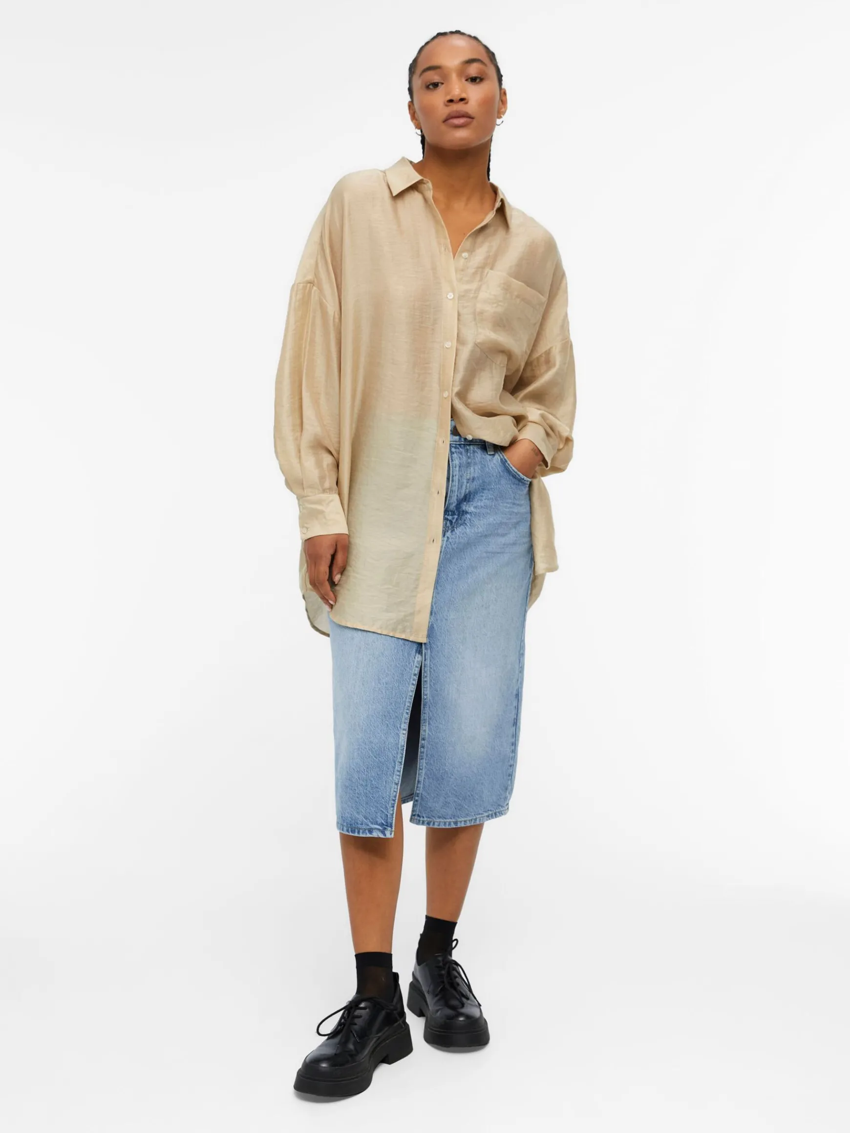 Dame OBJECT OVERSIZED SKJORTE