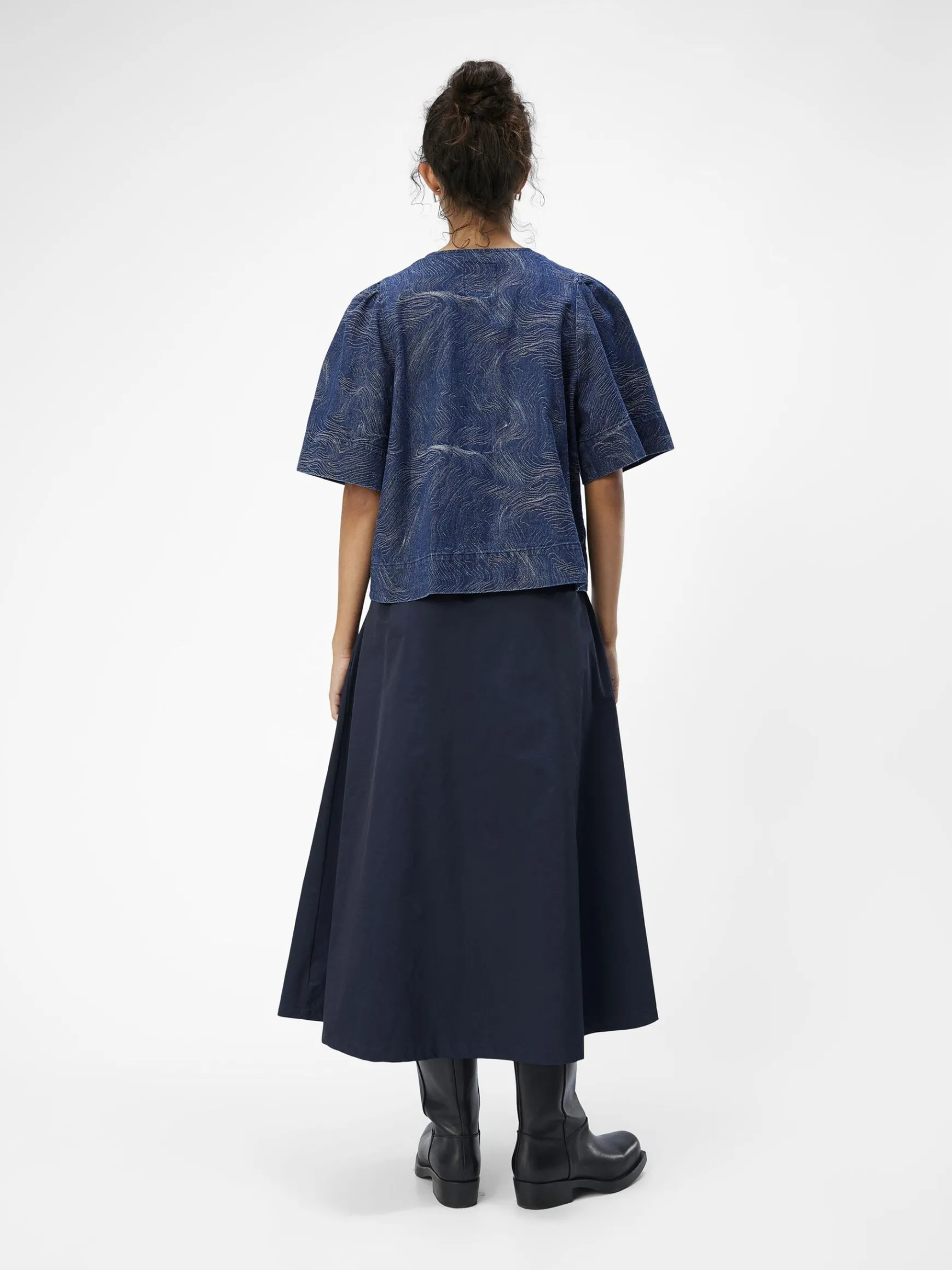 Dame OBJECT PRINTET DENIMSKJORTE