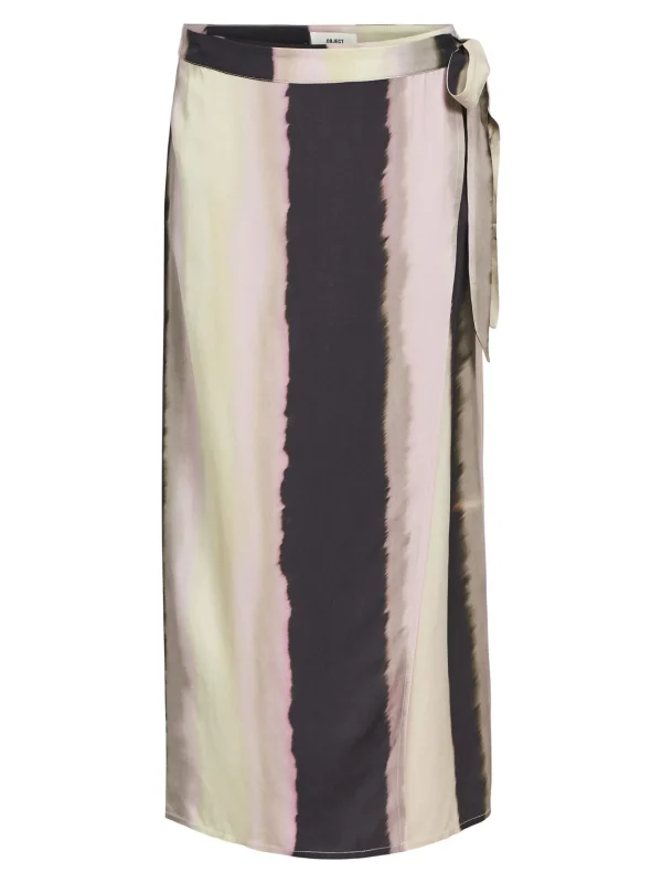 Dame OBJECT PRINTET SLÅ-OM-NEDERDEL