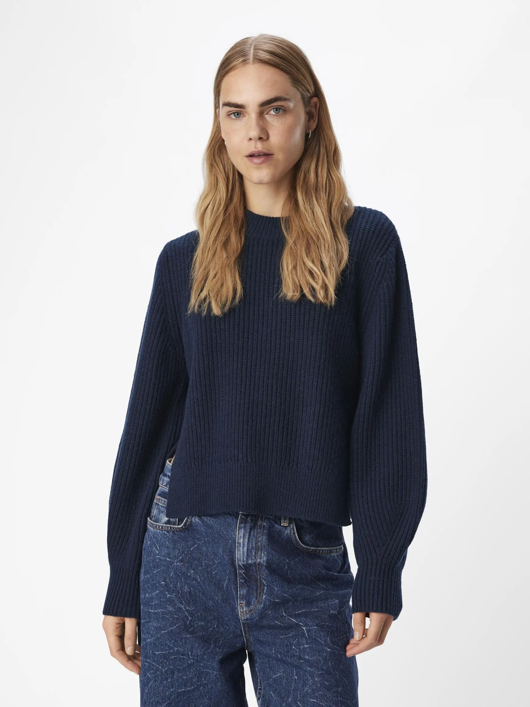 Dame OBJECT RIBBEDE STRIKTRØJE