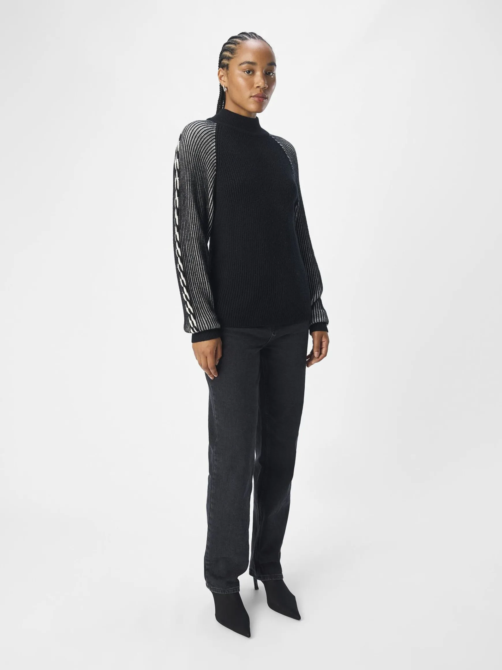 Dame OBJECT RIBBEDE STRIKTRØJE