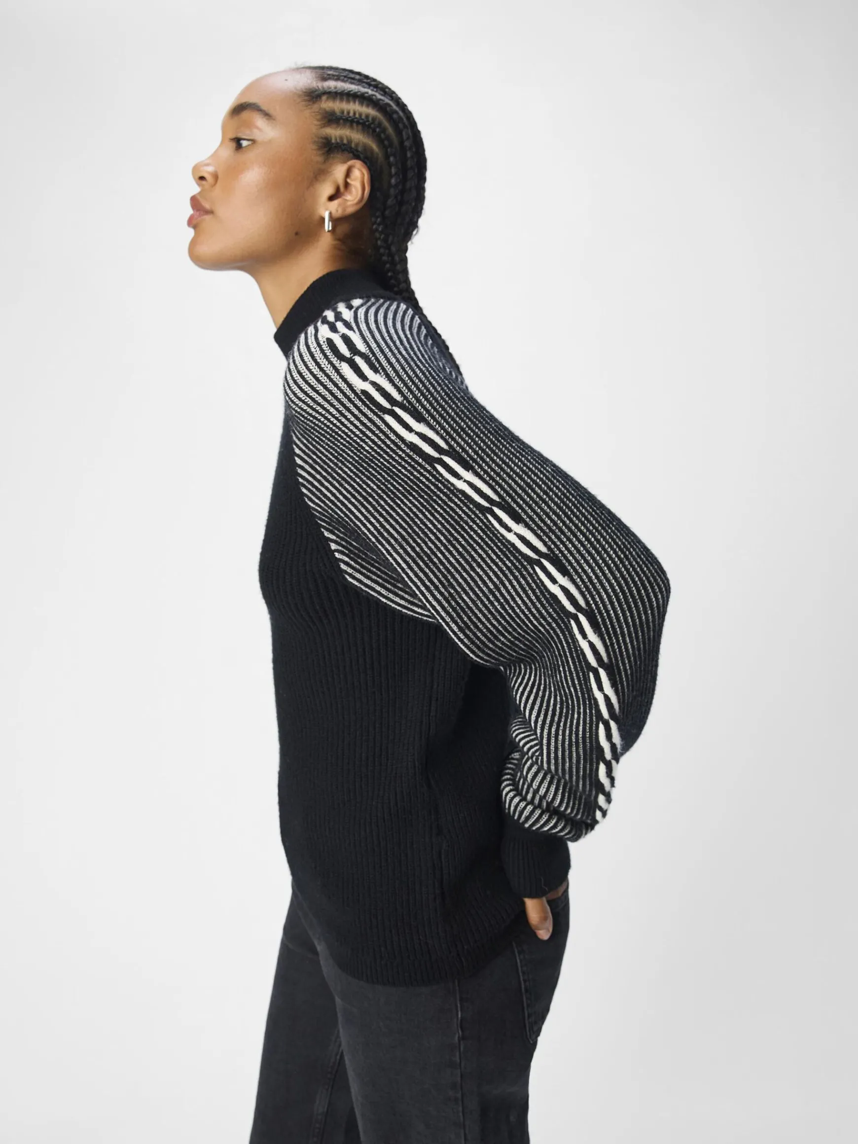 Dame OBJECT RIBBEDE STRIKTRØJE