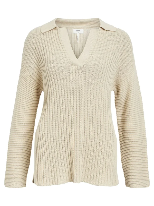 Dame OBJECT RIBBET STRIKTRØJE