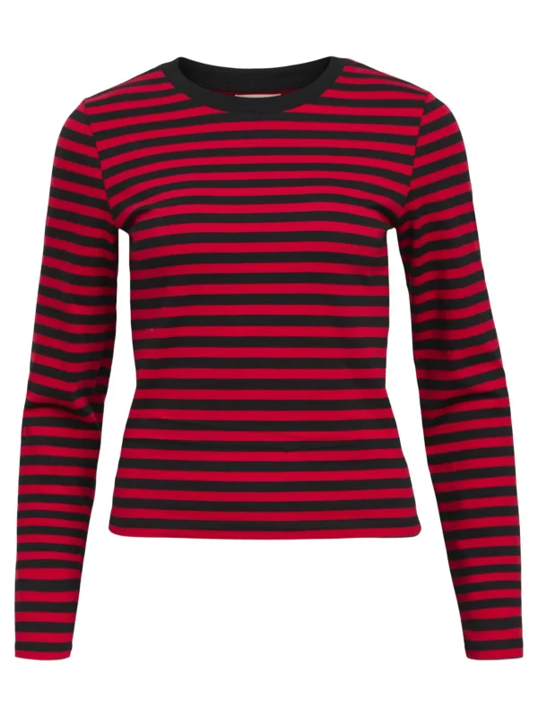 Dame OBJECT STRIBET LANGÆRMET T-SHIRT