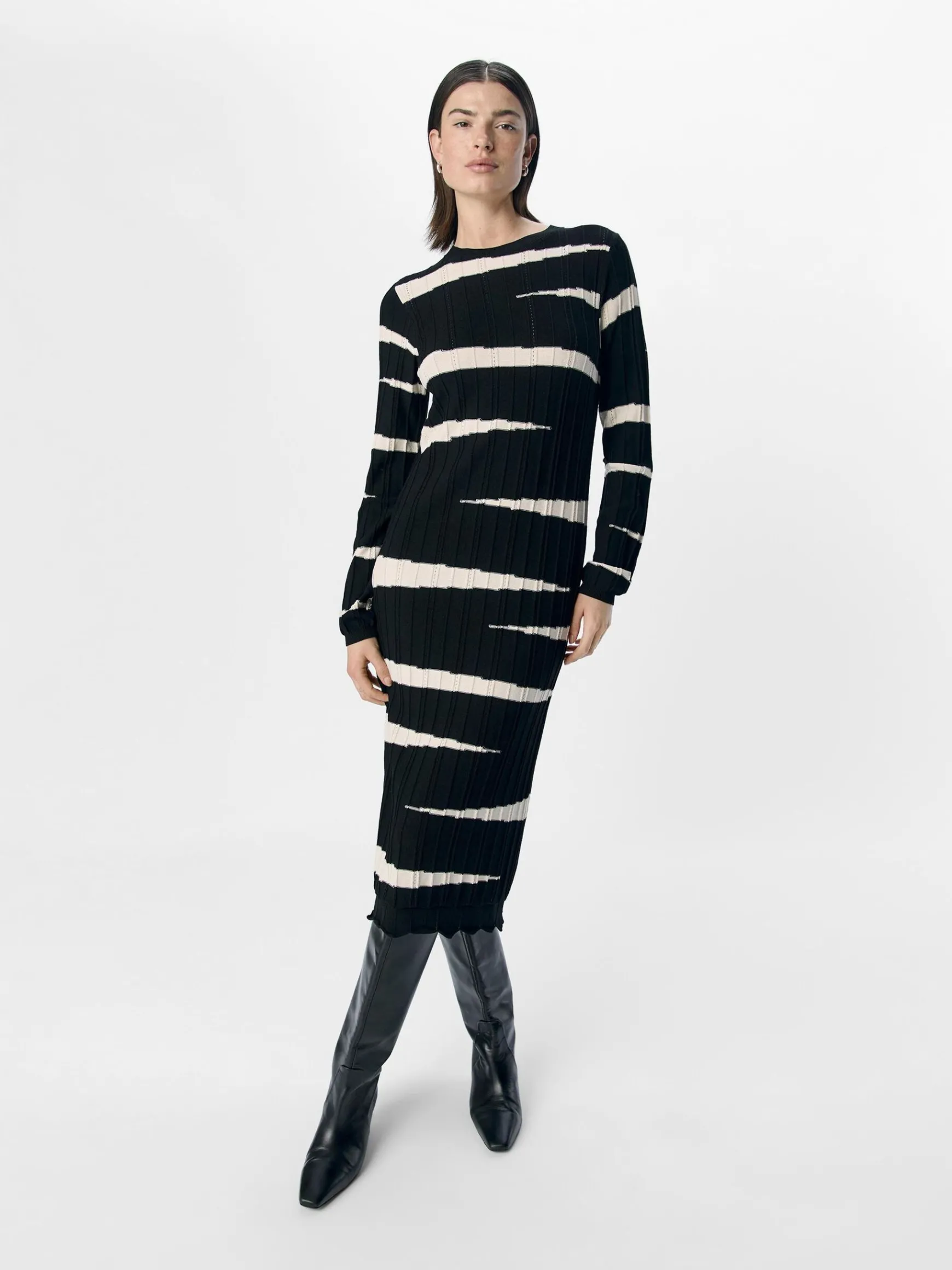 Dame OBJECT STRIBET STRIKKET KJOLE