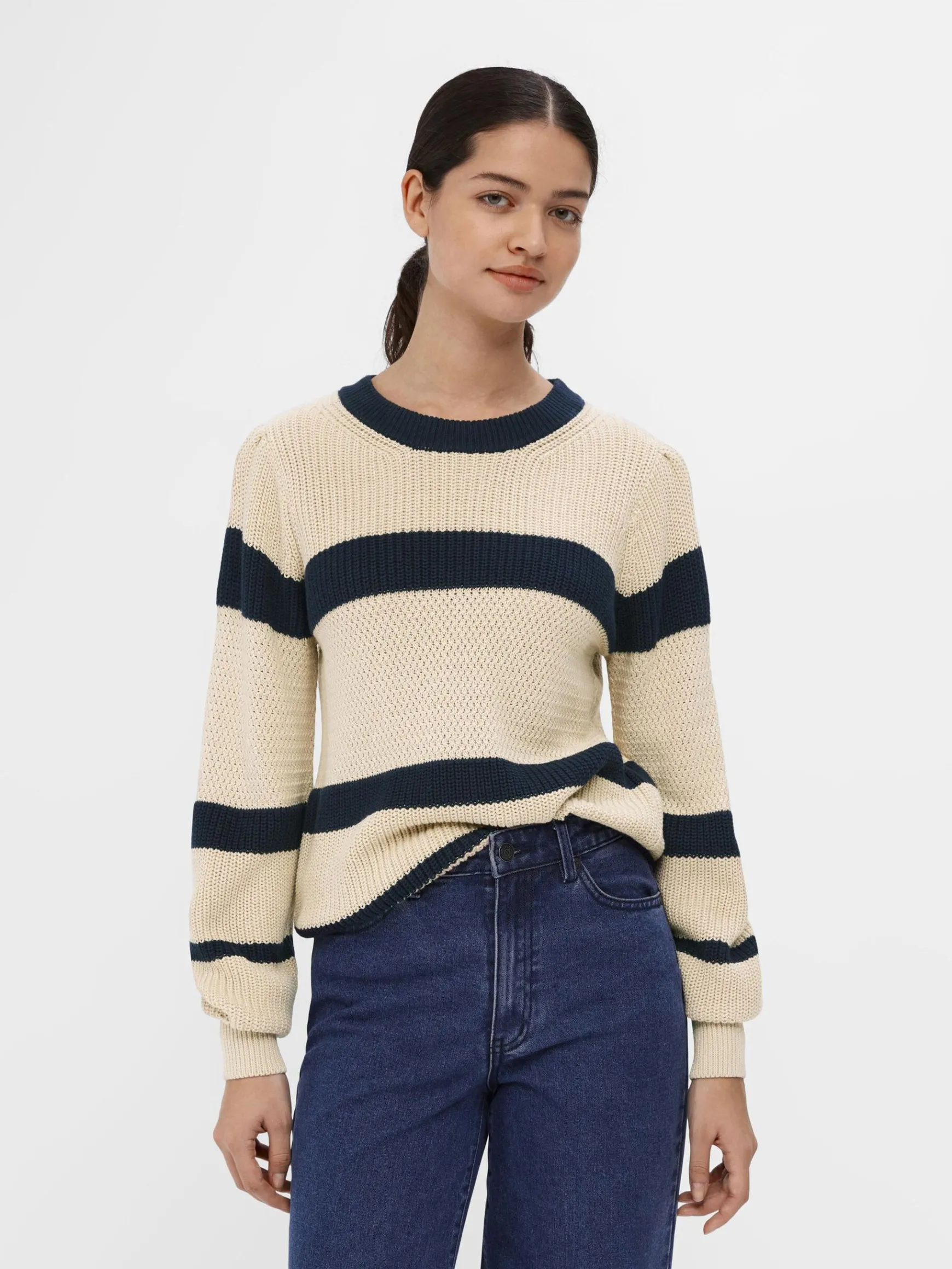 Dame OBJECT STRIBET STRIKTRØJE