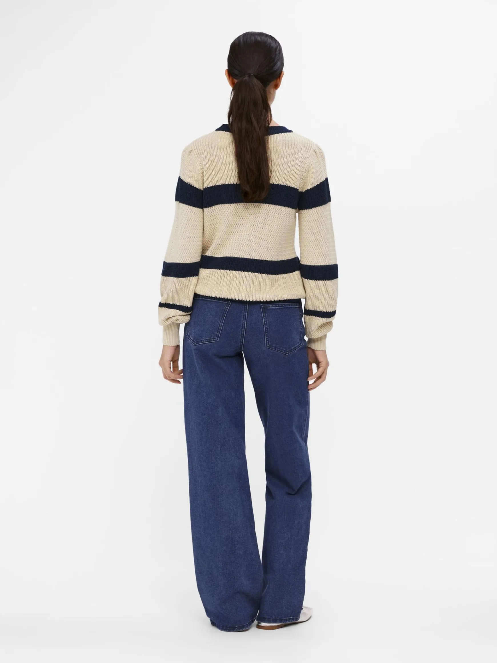 Dame OBJECT STRIBET STRIKTRØJE