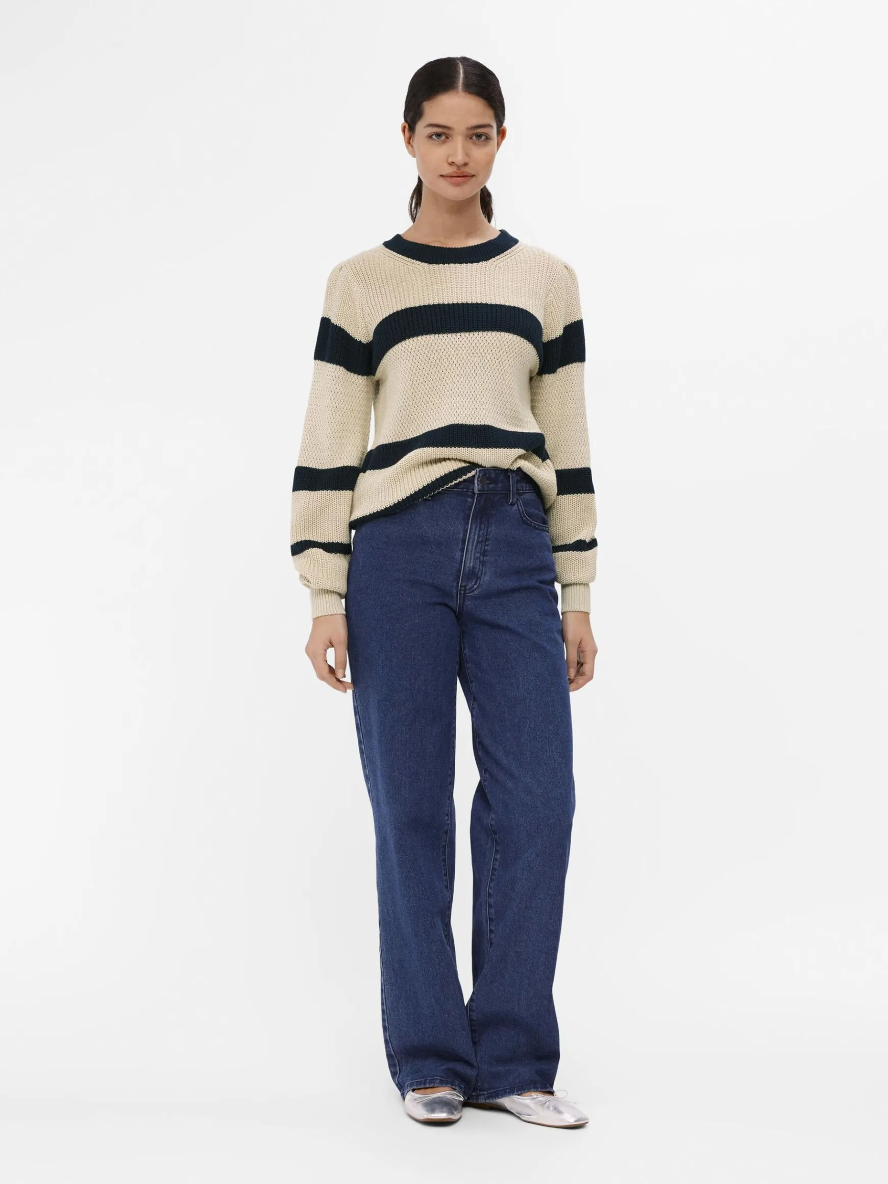 Dame OBJECT STRIBET STRIKTRØJE