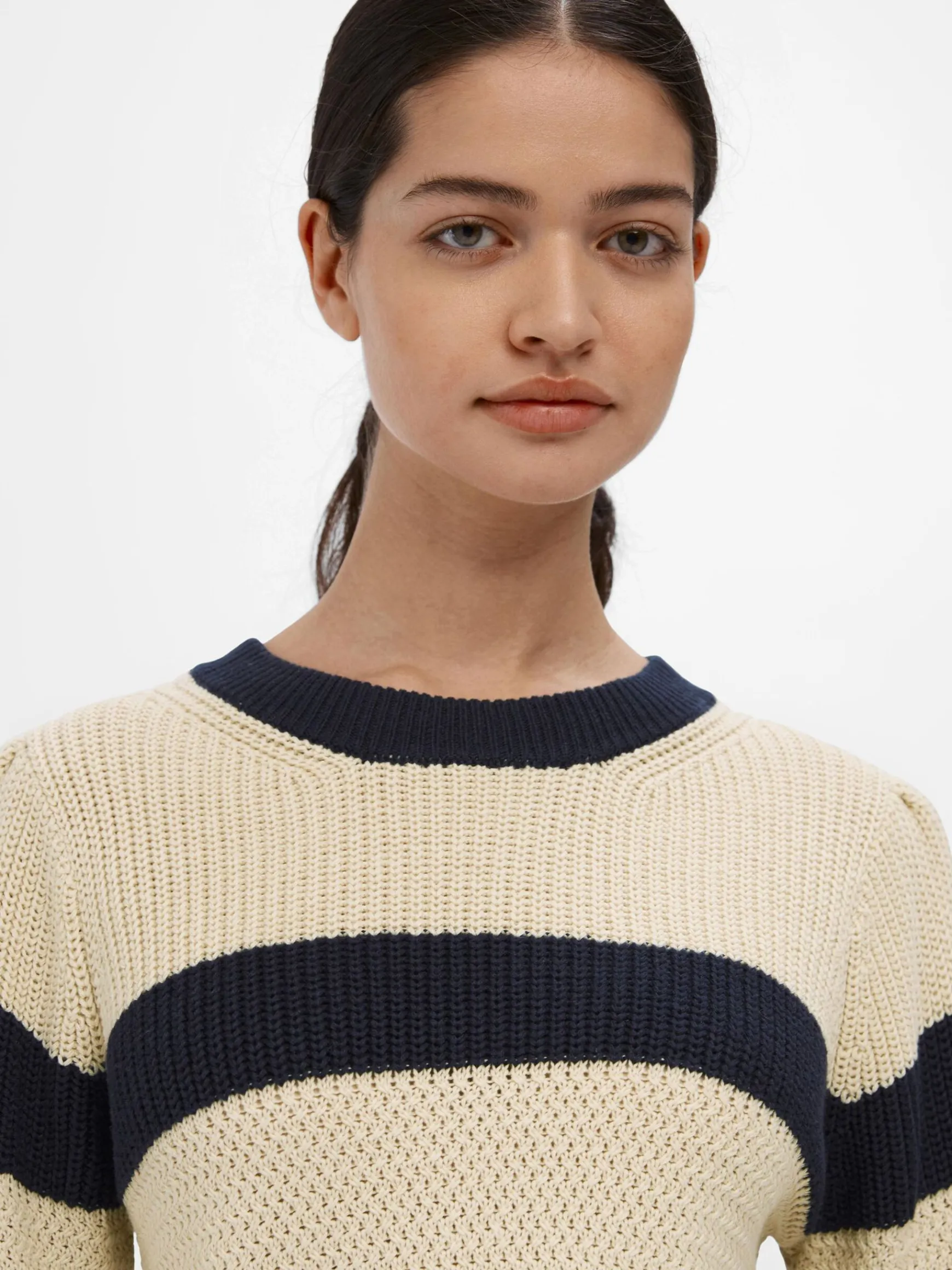 Dame OBJECT STRIBET STRIKTRØJE