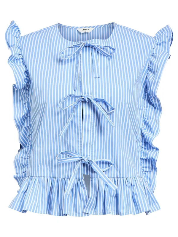 Dame OBJECT STRIBET TOP UDEN ÆRMER