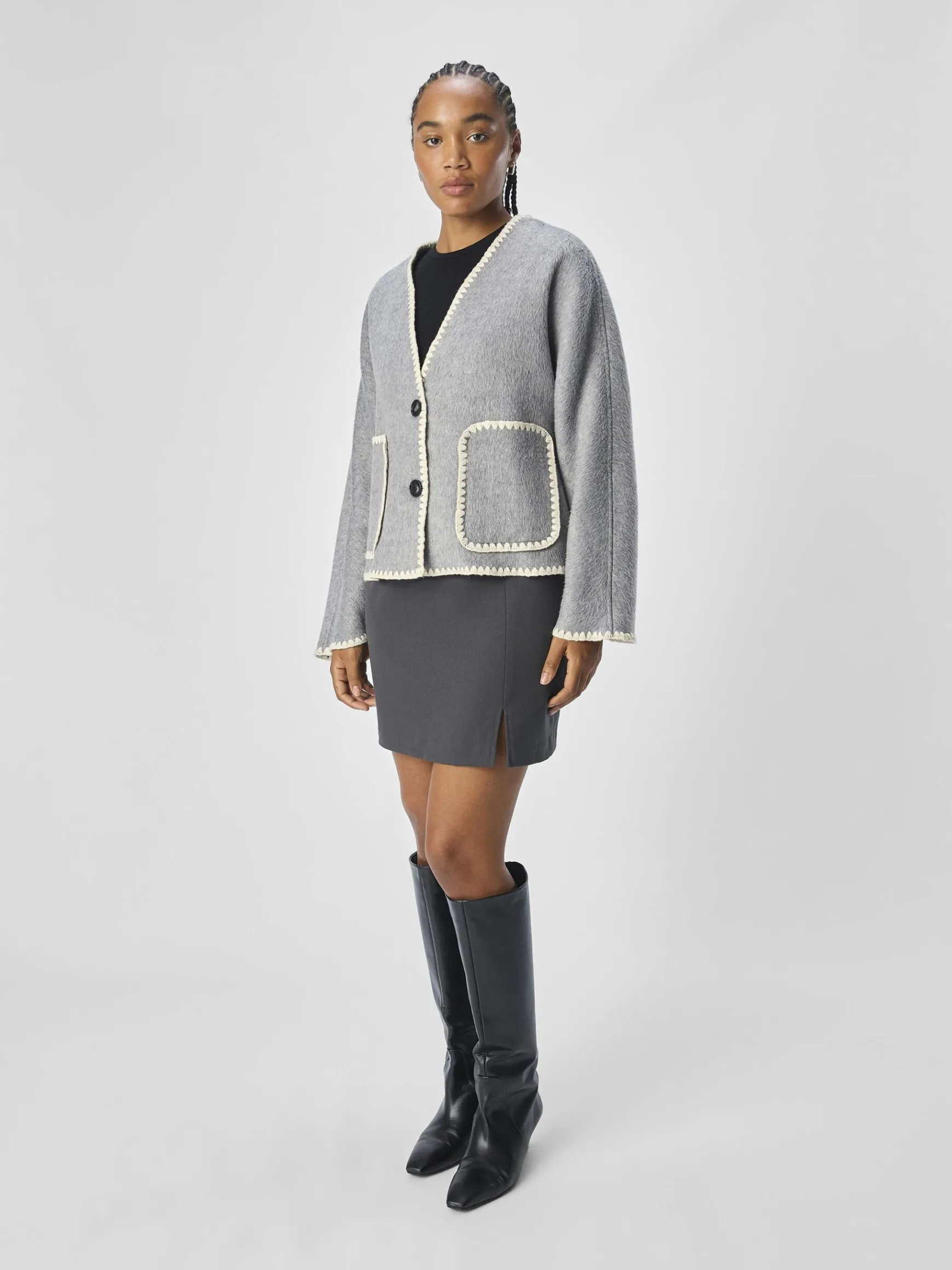 Dame OBJECT STRIKKET JAKKE